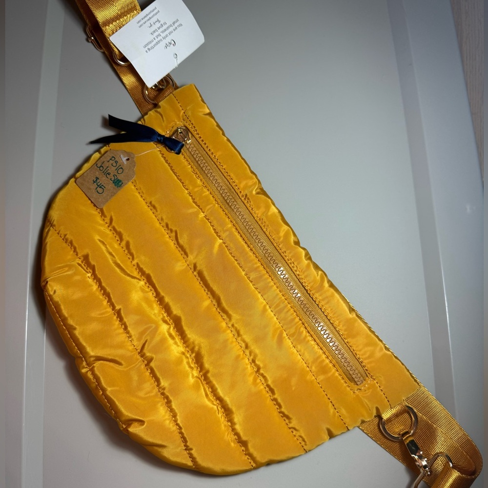 Chic Yellow Quilted Crossbody Bag